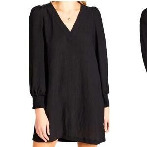 BB Dakota Steve Madden | Black, Ruston Textured Mini Dress | Size XS